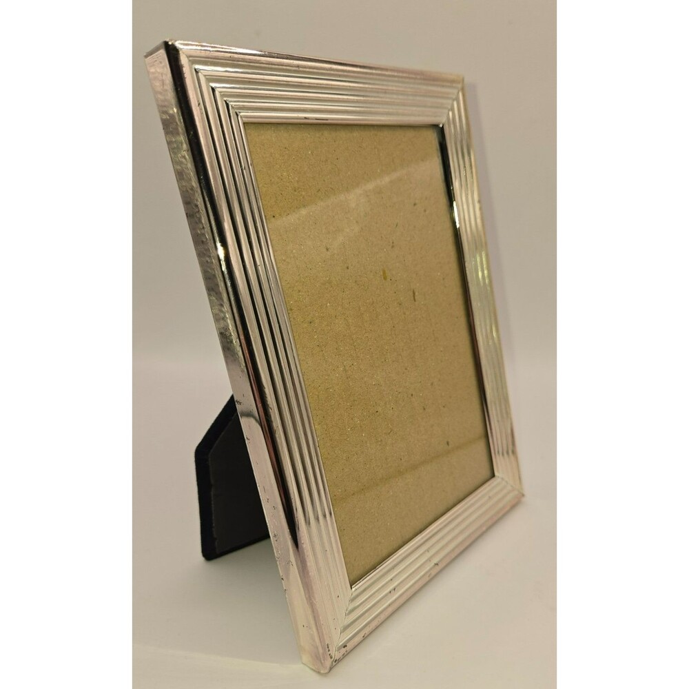 Sicura Italian Designs 4x6 Silver Plated Photo Frame Monza Art Deco Ribbed